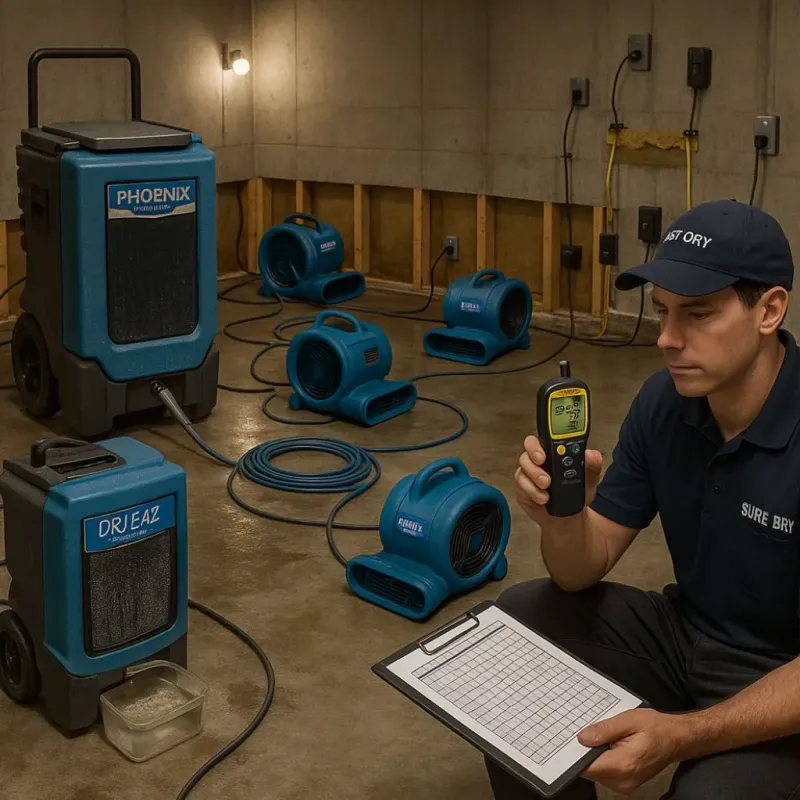 Structural Drying and Dehumidification process in Arcadia, WI
